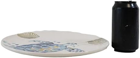 Ebros Nautical Marine Coastal Blue And White Sea Turtle Dinnerware