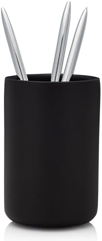 Essentra Home Matte Black Tumbler for Vanity Pencil Pen Makeup Brush Holder