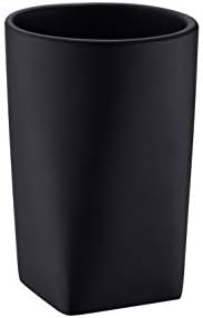 Modern Resin Bath Tumbler Holder in Matte Black Design