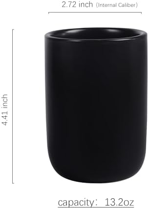 BosilunLife 12oz Ceramic Toothbrush Holder Durable Stylish for BATH