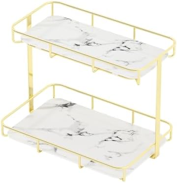 Stylish Bathroom Organizer with Marble Finish