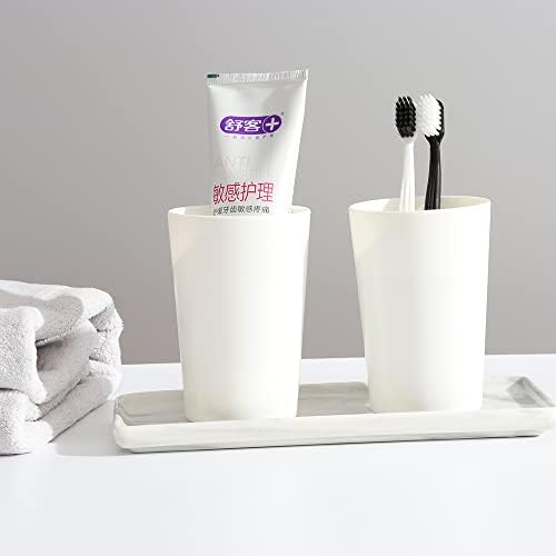Sturdy White Plastic Tumbler with Lid Durable for Home Outdoor Use