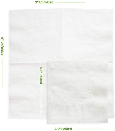 Rustic Design 500-Count White Cocktail Napkins for Bar Restaurant Use