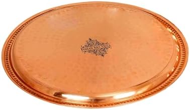 Indian Art Villa Pure Copper Thali Plate