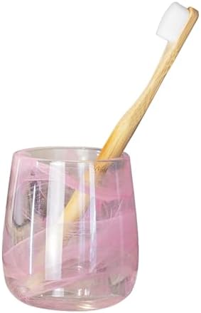 Premium Pink Glass Tumbler Decorative Toothbrush Cup