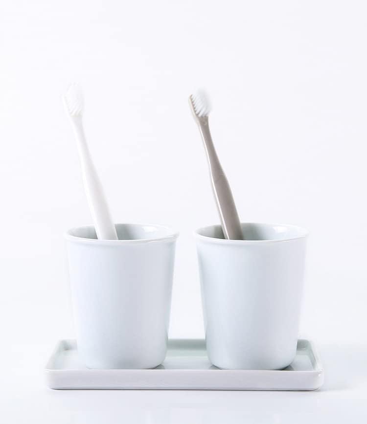 Awhales Elegant Ceramic Bathroom Cup 2PK