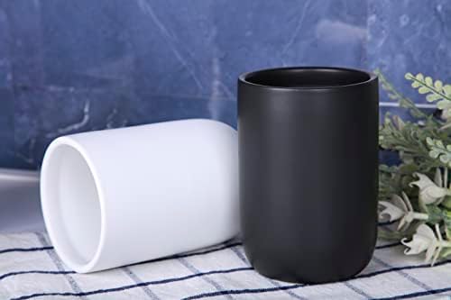 cordial Ceramic Toothbrush Dispenser for Bathroom Black
