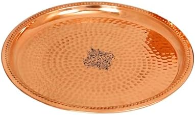 Indian Art Villa Pure Copper Thali Plate