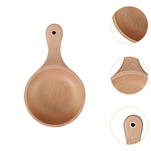 Wooden Bowl with Handle for Dinner Serving