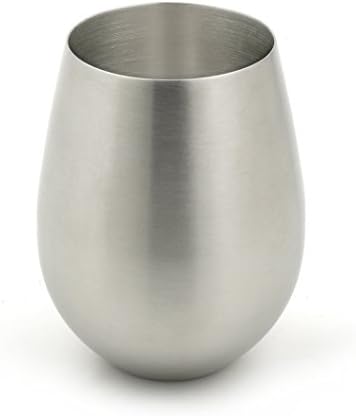 73345 Brushed Stainless Steel Tumbler Glass Wine Glass