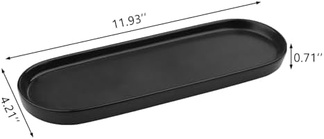 VanEnjoy Set of 2 Black Vanity Trays for Sink Counter Organization