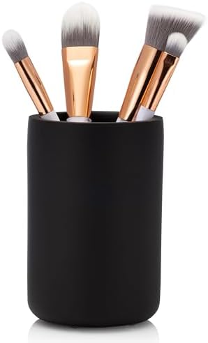 Essentra Home Matte Black Tumbler for Vanity Pencil Pen Makeup Brush Holder