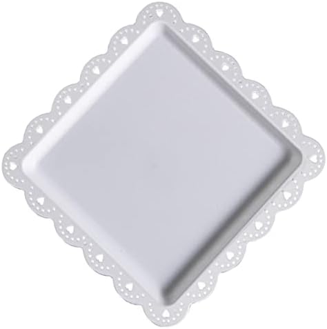 Fruit Bowl Square Cake Tray Dessert Plate 3pcs Plastic Luxury White
