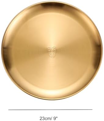 Reusable Stainless Steel Dinner Plates Large 9 Gold Plating Home Kitchen