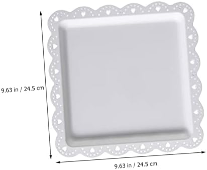 Fruit Bowl Square Cake Tray Dessert Plate 3pcs Plastic Luxury White