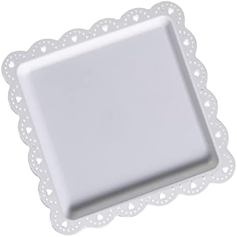 Fruit Bowl Square Cake Tray Dessert Plate 3pcs Plastic Luxury White