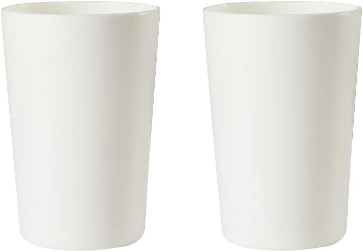 Sturdy White Plastic Tumbler with Lid Durable for Home Outdoor Use