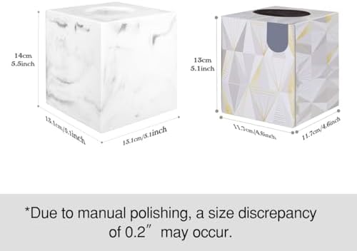 Luxspire Resin Tissue Box Cover Holder Marble White