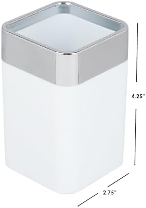 Home Basics Square Matte White Chrome Tumbler