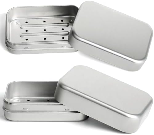 Two-Piece Aluminum Travel Soap Containers with Lid