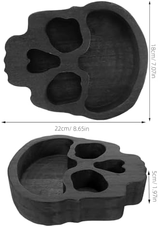 Alipis Halloween Wooden Skull Bowl Charcuterie Board