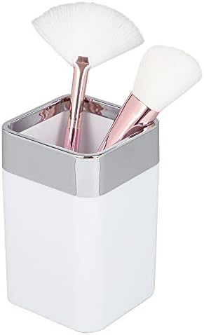 Home Basics Square Matte White Chrome Tumbler