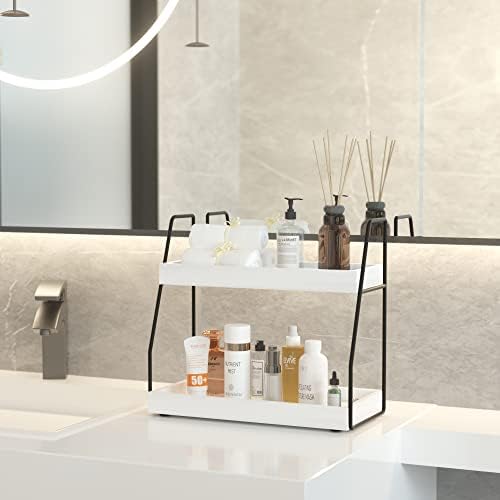Space-Saving 2-Tier Bathroom Organizer Countertop