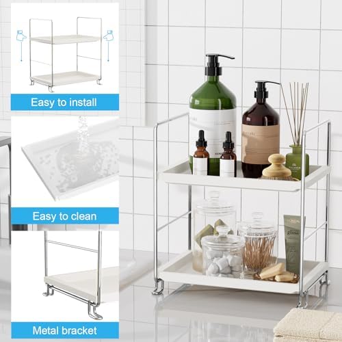 FSyueyun 2-Tier Sliver Bathroom Counter Organizer
