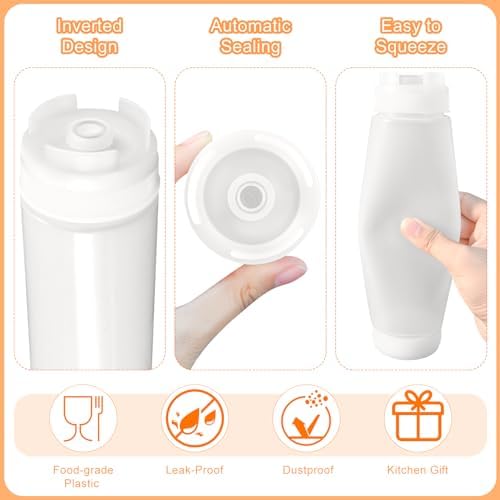 CHIVENIDO 6PCS Inverted Squeeze Bottle Set No Leak Inversion Safe and Versatile