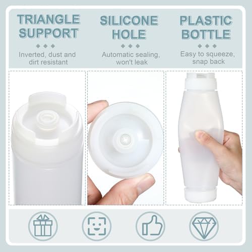 4 Pcs 24 oz Inverted Plastic Squeeze Bottles