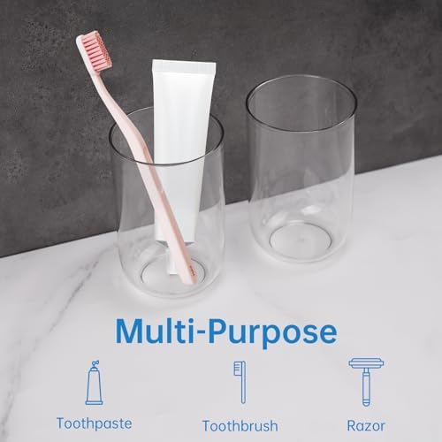 Set of 3 Crystal Clear Toothbrush Holders 135oz Reusable BathroomT_ACCESSORIES