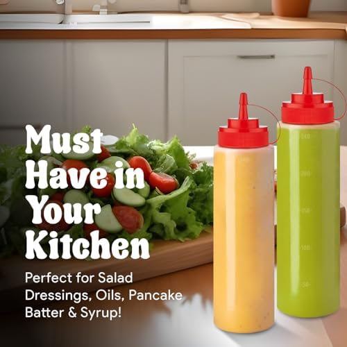 Norcalway Condiment Squeeze Bottles 8x8 BPA-Free