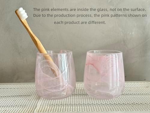 Premium Pink Glass Tumbler Decorative Toothbrush Cup