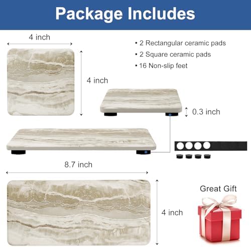 Deceram Set of 4 Drying Stones for Kitchen Bath