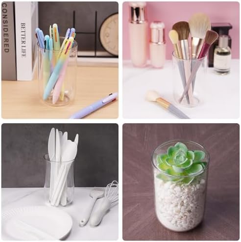 Set of 3 Crystal Clear Toothbrush Holders 135oz Reusable BathroomT_ACCESSORIES