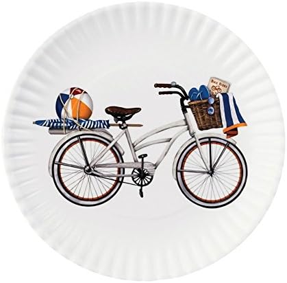 Bring the Fun with 9 Melamine Plates Set of 4 Summer Bikes Design
