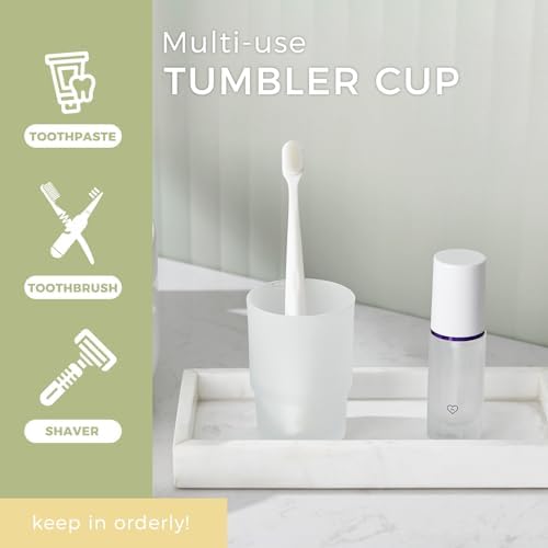 Aomasi Frosted Glass Tumbler - Durable Toothbrush Holder