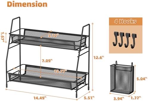 VITVITI 2-Tier Black Bathroom Organizer