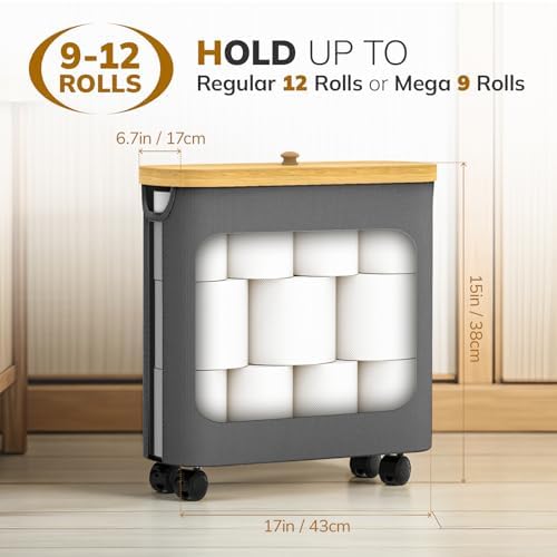 Compact Bamboo Toilet Paper Holder