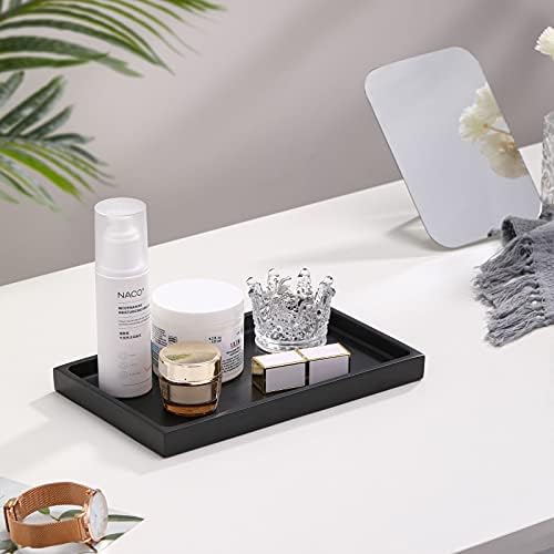 Luxspire Multi-Purpose Bathroom Vanity Tray in Matte Black