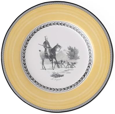 ElegantVilleroy Boch Audun Chasse Dinner Plate Size 105in WhiteGrayYellow