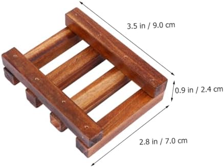 Stylish Retro Wooden Soap Dish with Drain for Countertops Showers