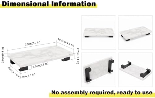 Luxury Compact Marble Vanity Tray for Bathrooms Kitchens Black Winmien