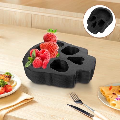 Alipis Halloween Wooden Skull Bowl Charcuterie Board