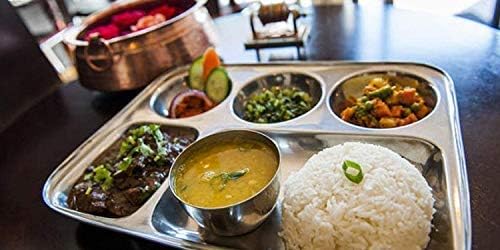 4-Piece Stainless Steel Rectangular Thali Plates Multipurpose Use BPA-Free Eco-Friendly