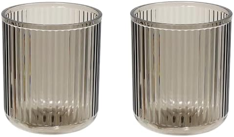 Bathroom Tumbler Set 2 Unbreakable Toothbrush Cup Dishwasher Safe drinking cup Gray Gray