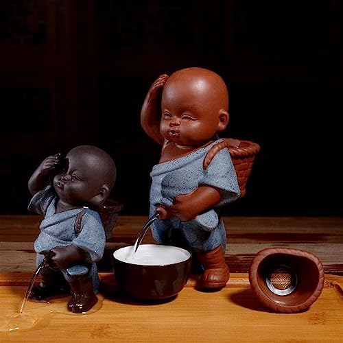 Chinese Folk Art Teap pot Ornament Little Monk Yixing Spray Teapot