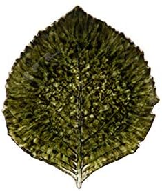 Elegant Costa Nova Riceira Collection Hydrangea Leaf Dark Green Dinner Plate
