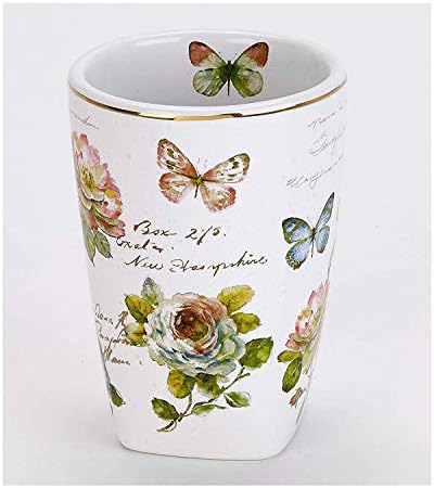 Stunning Floral Tumbler Butterfly Garden Collection White