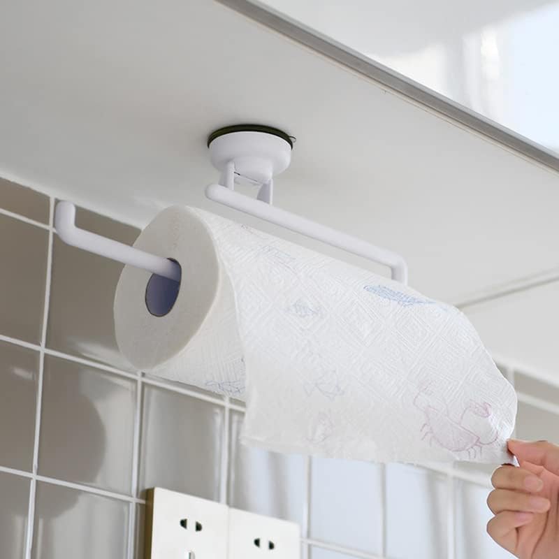 Easy to Install Suction Cup Bathroom Towel Rack Kitchen Paper Bag Holder